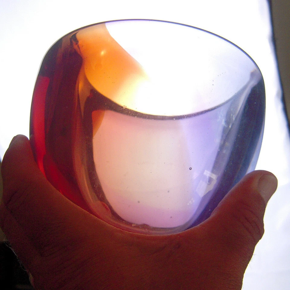 Firmado J Schneider 2007 (multicolor) 4 1/8" cuenco excelente algunas pequeñas burbujas de aire Foto 3 de 4