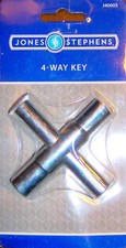 4-Way STEEL KEY water Faucet spigot 1/4" 9/32" 5/16" 11/32 JONES STEPHENS J40005