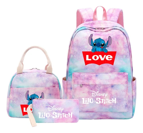 Lilo and Stitch Teenage Student Girls School Bag Three Piece Backpack Set - Picture 31 of 53