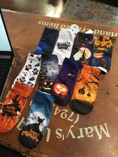 10 Pairs GIRLS SOCKS--HALLOWEEN THEMED ONE SIZE FITS ALL NEW AS PICTURED