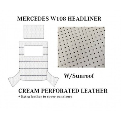 MERCEDES W108 ROOF SKY CEILING HEADLINER +SUNROOF CREAM NEW