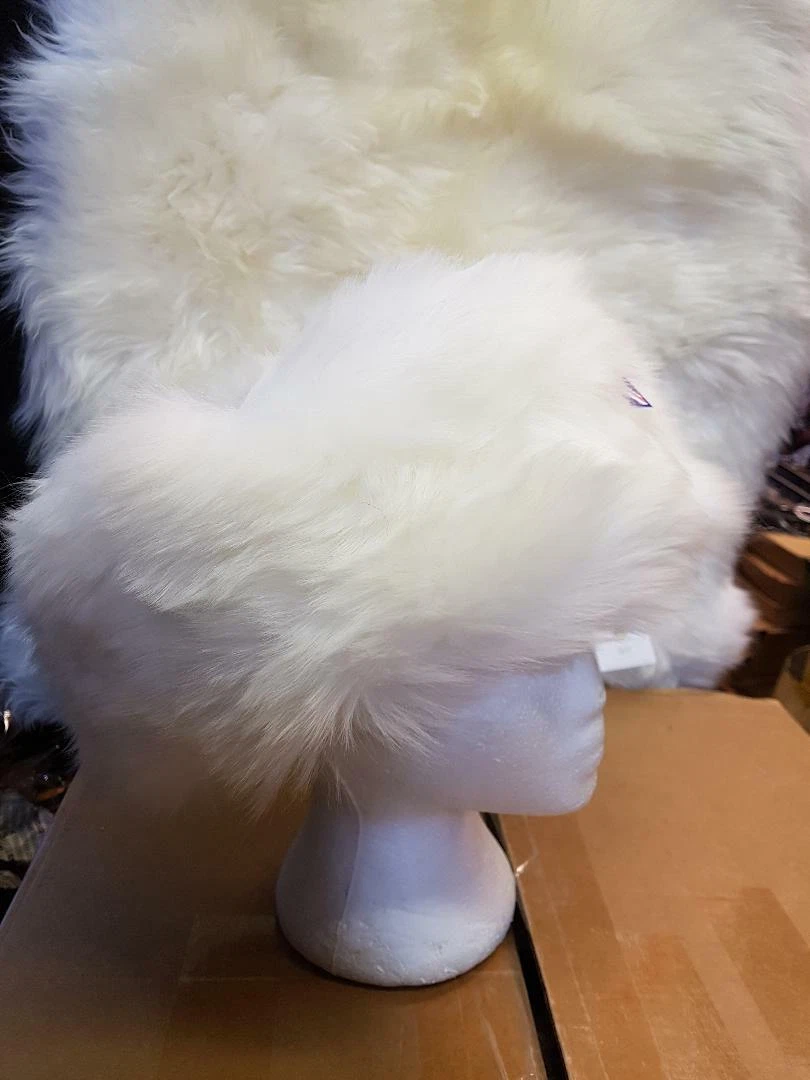 Sheepskin Cossack Hat Cream/White Tan top 100% genuine sheepskin Soft