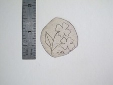 vtg 1960s 70s Tattoo Flash acetate Stencil Two Clovers signed LUK