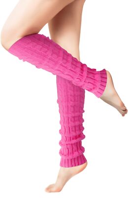 Pink Leg Warmers for Women for Winter 80s Ribbed Knit Leg Warmer Winter