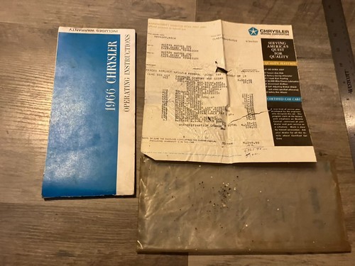 1966 CHRYSLER Operating Instructions w/ Original Window Sticker