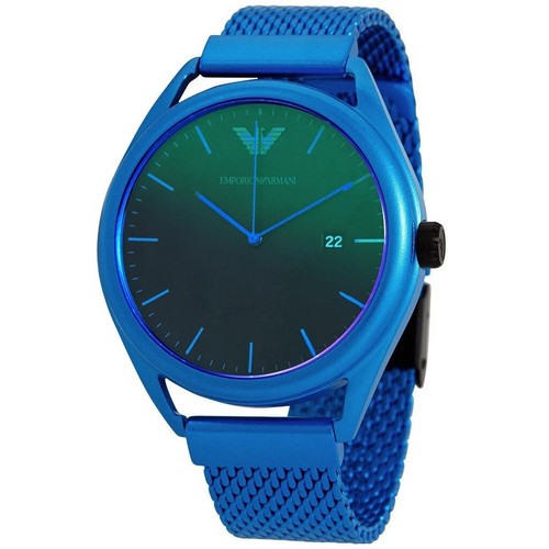 Emporio Armani Matteo Men's Quartz Black Dial Blue Aluminum 43mm Watch AR11328