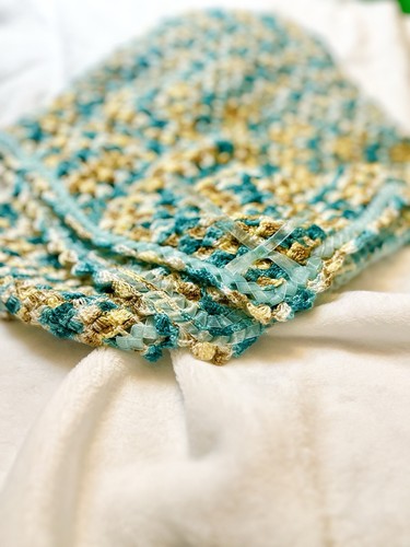 Multicolor Crochet Blanket Blue Decor Blanket For Baby/ Nursery Decor Blanket - Picture 12 of 13
