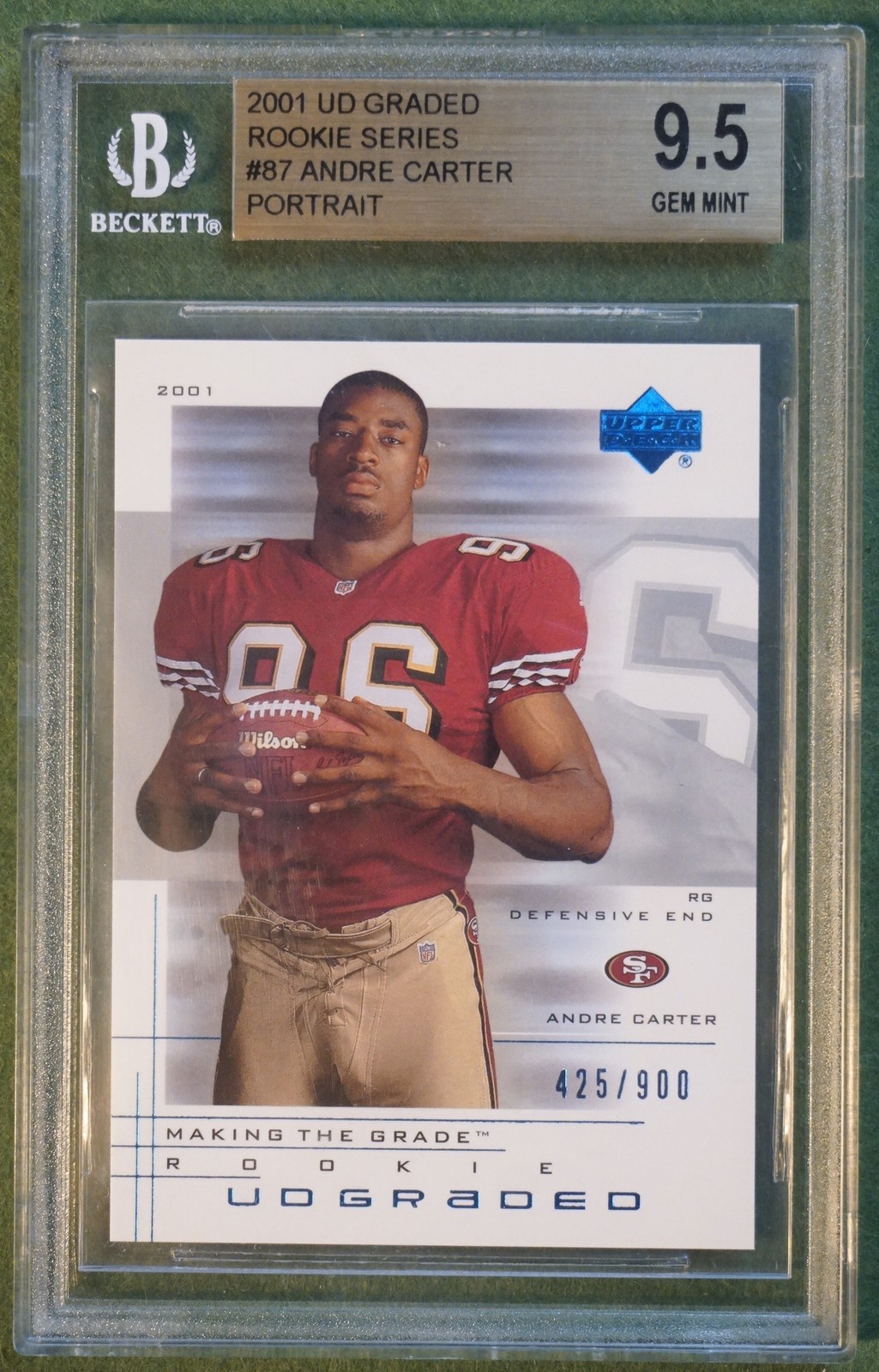 2001 UD Graded #87 Andre Carter SN BGS 9.5 Gem #/900 Portrait