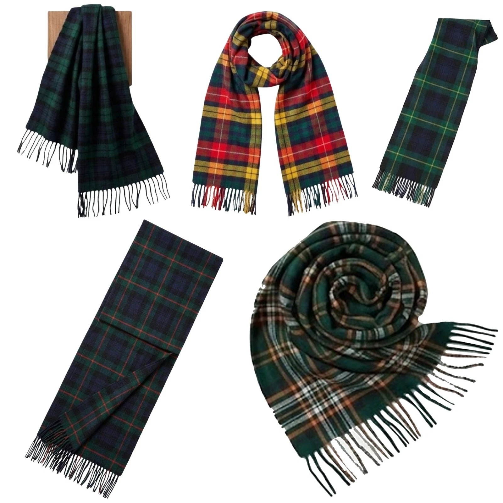 Tartan Clan Scarves Find your clan Unisex Tartan Scarf Scarves 190cm x 30cm