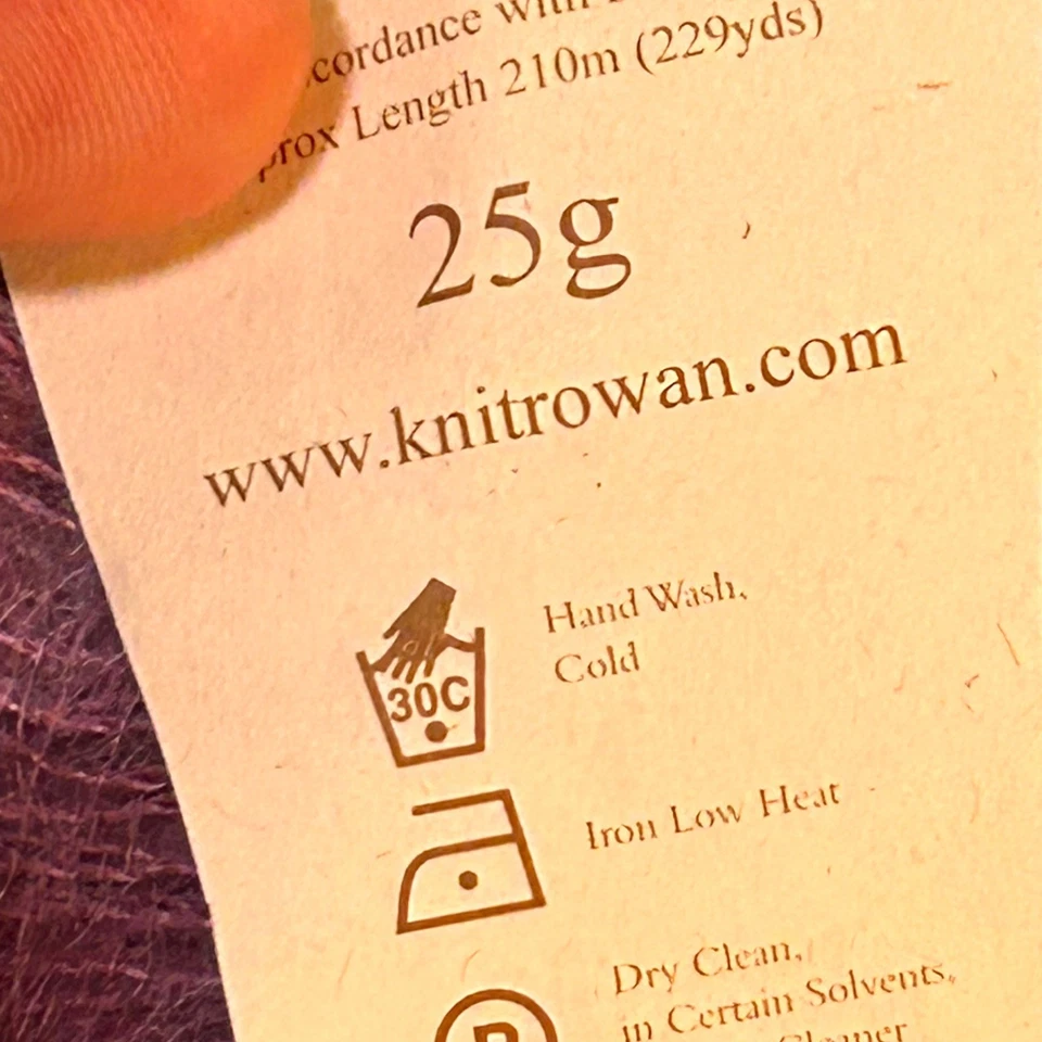 Rowan Kidsilk Haze Yarn 25g 70% Mohair 30% Silk Dewberry Purple and Smoke Grey - Image 4 of 4