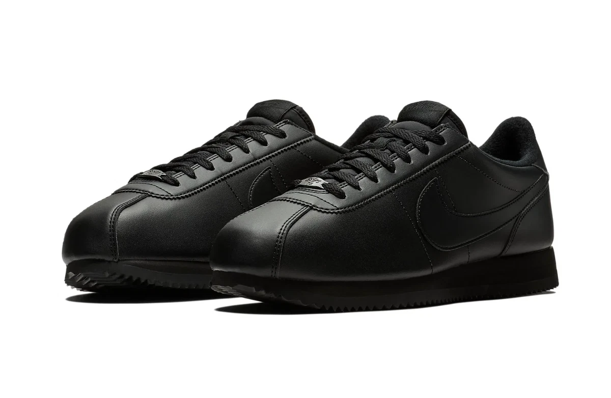 Nike Cortez Basic Leather Triple Black for Sale | Authenticity