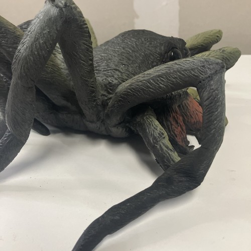 Large Thick Stuffed Rubber Creepy Fanged Spider Halloween Prop Decoration - Picture 3 of 16