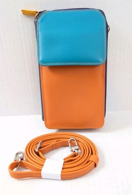 Mywalit Multicolor Leather Crossbody Clutch Style Wallet Purse NWT