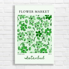 Floral Abstract Green Canvas Print Large Picture Wall Art