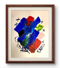 Aleph Original Arte 2 14x11 Modern Abstract Expressionism Acrylic Art Paper