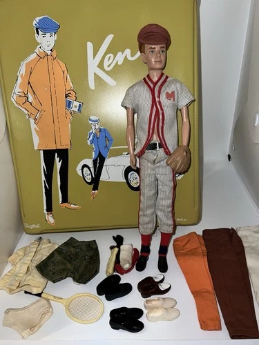 Vintage  1963 Play Ball Ken 792 And 1962 Carry Case With Accessories Barbie Doll