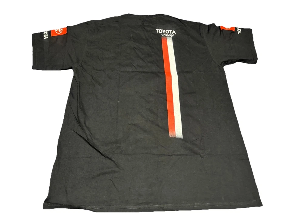 Camiseta para hombre Toyota Racing talla L negra roja blanca logotipo a rayas manga corta P3 Foto 2 de 4