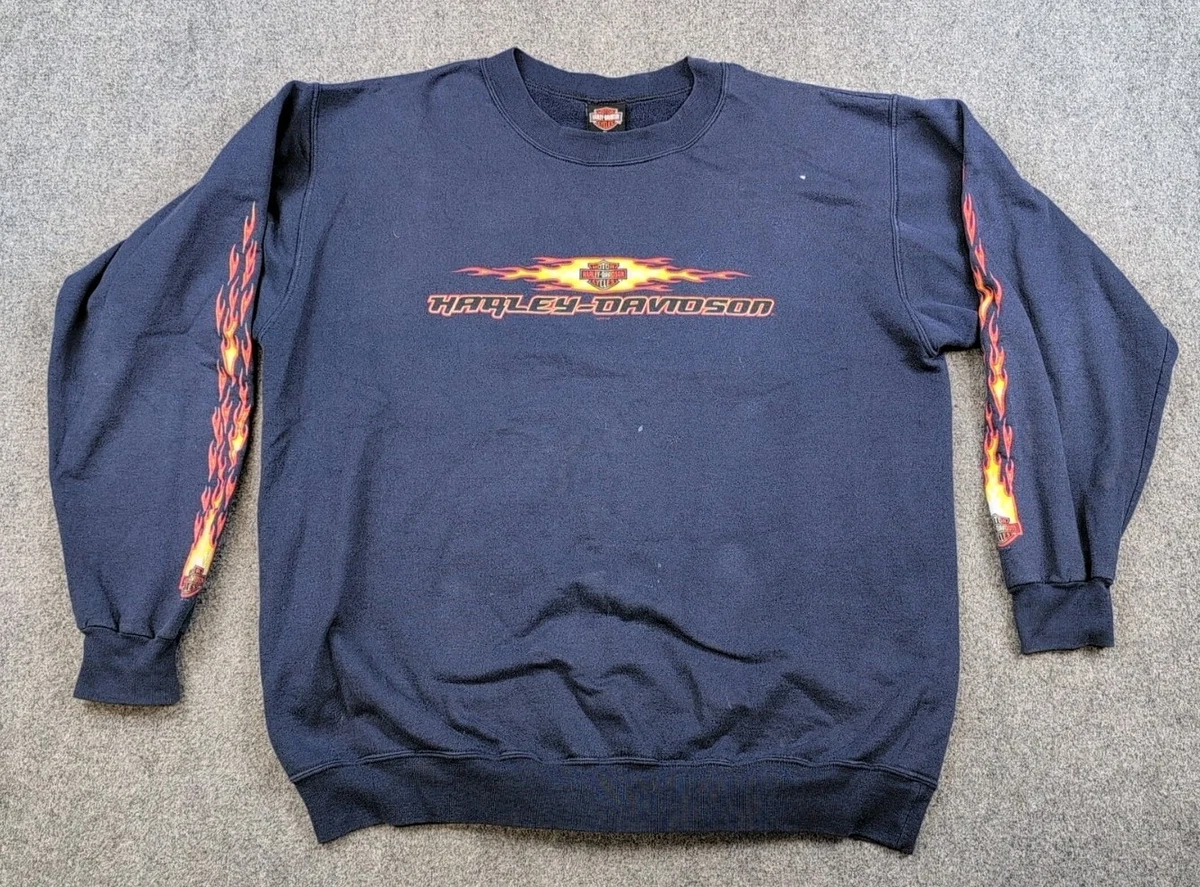 トップス Harley Davidson Blue Flames crewneck Harley-Davidson Blue Sweatshirts for Men for Sale | Shop Men's