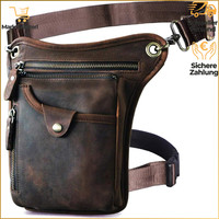 Beinbeutel Herren Echtes Leder HüFttasche Oberschenkeltasche Reisen Wandern