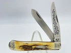 1977 CASE XX STAINLESS USA 5254 SSP Genuine Stag Blue Scroll Trapper
