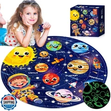 ZIZZ Puzzle for Kids Ages 4-6: Glow in The Dark Solar System Jigsaw Puzzles 7