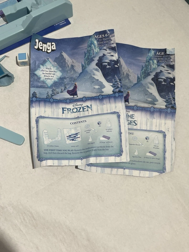 Disney Frozen Jenga Game Elsa’s Ice Palace Complete Hasbro Gaming 2015 - Image 2 of 4