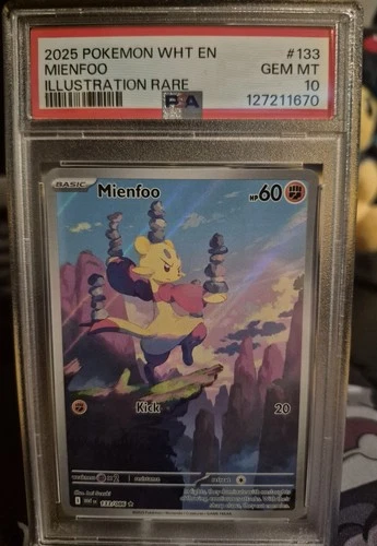 2025 POKEMON WHT EN-WHITE FLARE ILLUSTRATION RARE #133 MIENFOO PSA 10