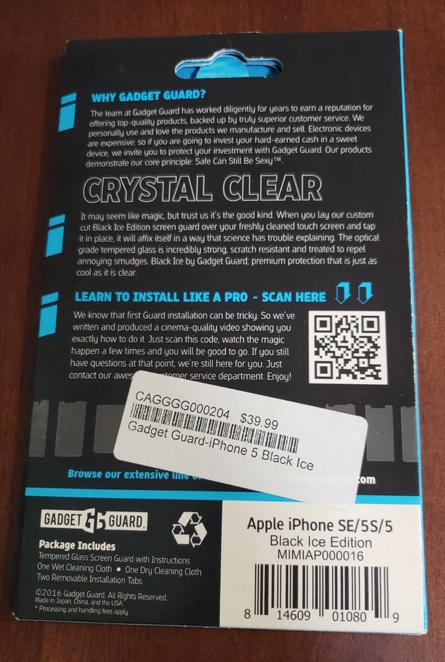Gadget Guard Tempered Glass Black Ice Edition Screen Protector iPhone SE/5s/5 - Image 2 of 3