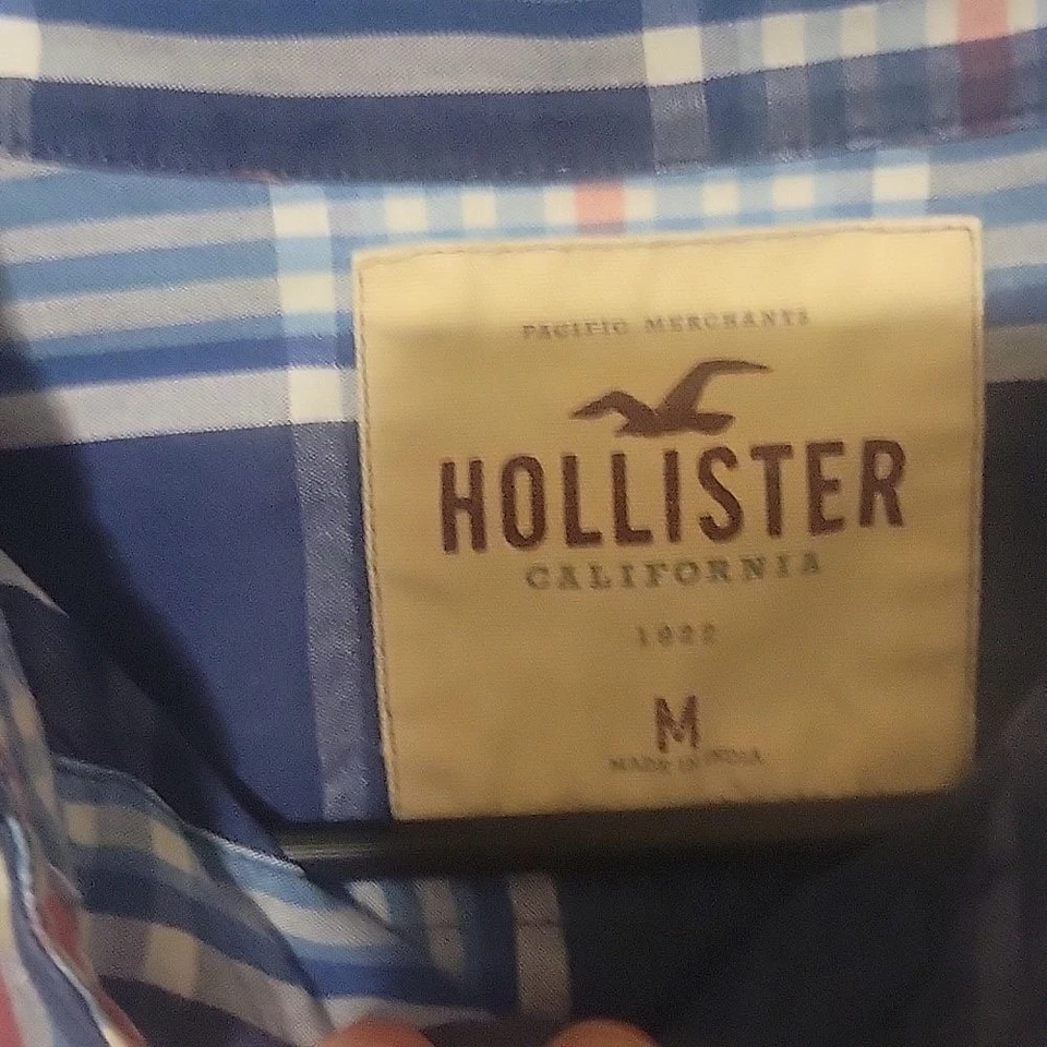 Camisa Hollister Abotonada Manga Larga A Cuadros Multicolor Niños Talla Mediana Foto 2 de 3