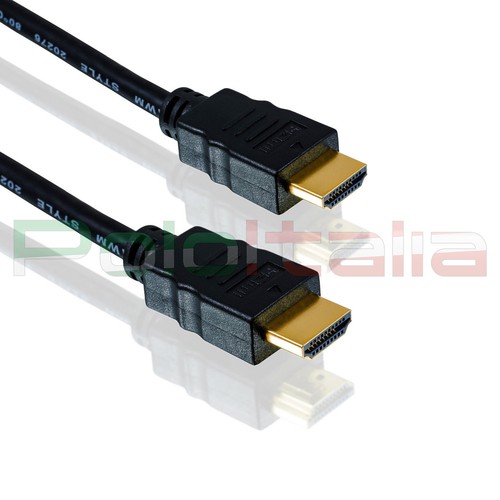Cavo 2m HDMI 1.4 High speed ethernet 4k oro Full hd tv pc av per PS3 Xbox360 One - Foto 2 di 3