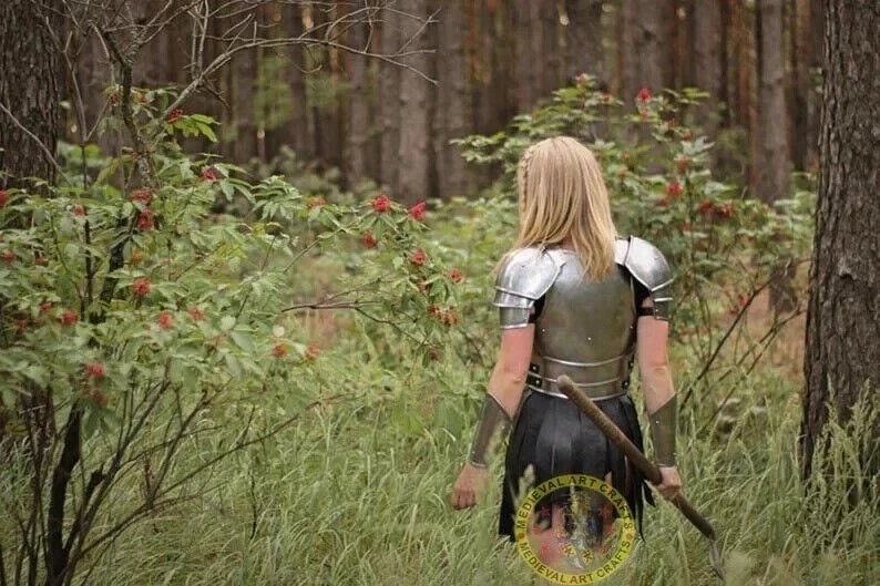 Antiguo Caballero Dama Armadura, Mujer Fantasía Armadura Disfraz Juegos con disfraces Larp Mujer Armadura Foto 3 de 4