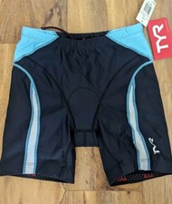 TYR Triathlon Tri Womens Black Blue Competitor Shorts 6 Inch New 70