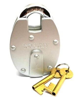 Securit 6 LEVER PADLOCK Close Shackle 65mm Double Plated Heavy Duty B1102 2 keys