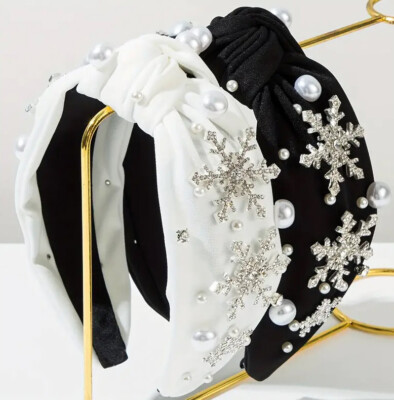Snowflake Headband with Bonus Earrings (2 Color Choices)