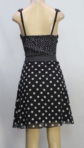 Guess Women's Dress Sleeveless Polka Dot Black/White Size 3 - Picture 7 of 8