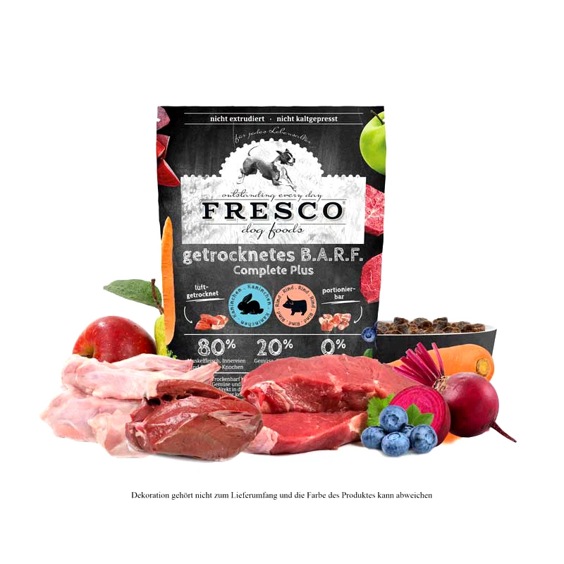 FRESCO Trockenbarf Complete Plus Kaninchen mit Rind 1kg Hundefutter