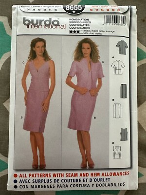 BURDA INTERNATIONAL DRESS JACKET PATTERN 8655 UNCUT