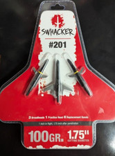 NEW Swhacker 201 Mechanical Broadheads 1.75" Cut 100 Grain bow hunting