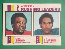 1972 Rushing Leaders 1973 Topps Football Card #1 - O.J. Simpson & Larry Brown