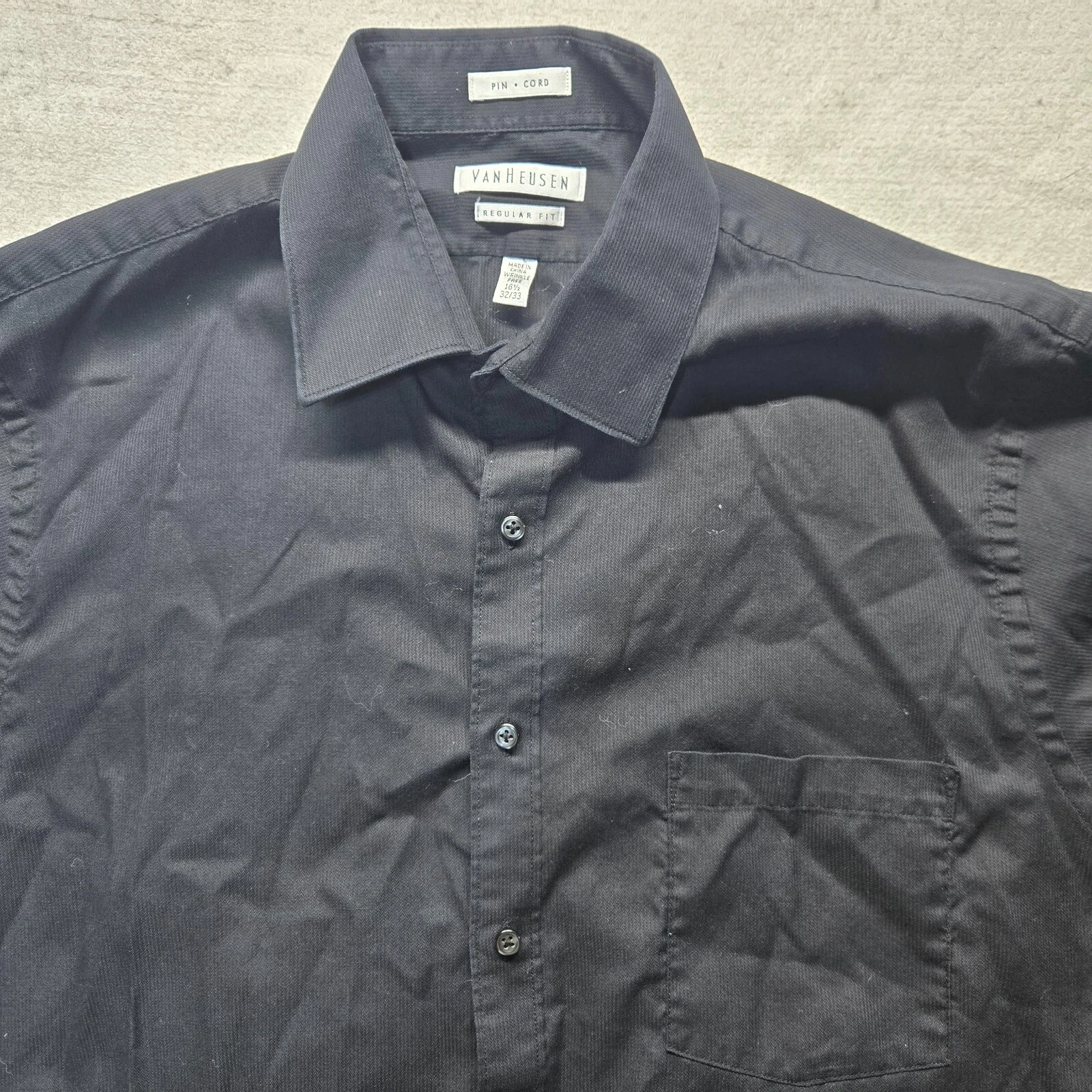 VANS Camicia abito da uomo nera abbottonata Van Heu taglia 16 5 32 33