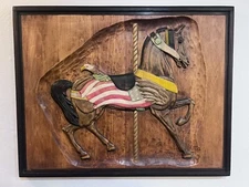 Original George Updegraff  Carousel Horse 1984  Wall Relief  NICE 34X27