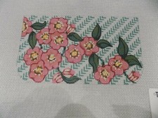 HAND PAINTED PINK FLOWER PURSE FLAP