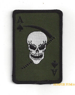 grim reaper ace of spades death card ACU subdued tag patch VELCRO® brand