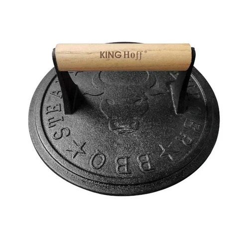 Gusseiserne Burger-Fleischpresse Hamburgerpresse 22 cm KINGHOFF KH-1760