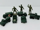 6 Vintage Lesney England Military Matchbox Vehicles Tanker Trucks & 3 Figures