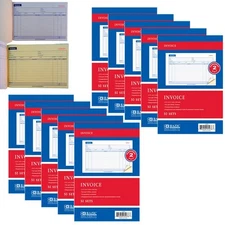 10 Carbonless Invoice Receipt Record Books 2 Part with 50 Sets Duplicate Receipt