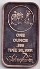 SilverTowne 1 Troy Ounce Silver Bar - .999 Fine Silver - Prospector & Donkey