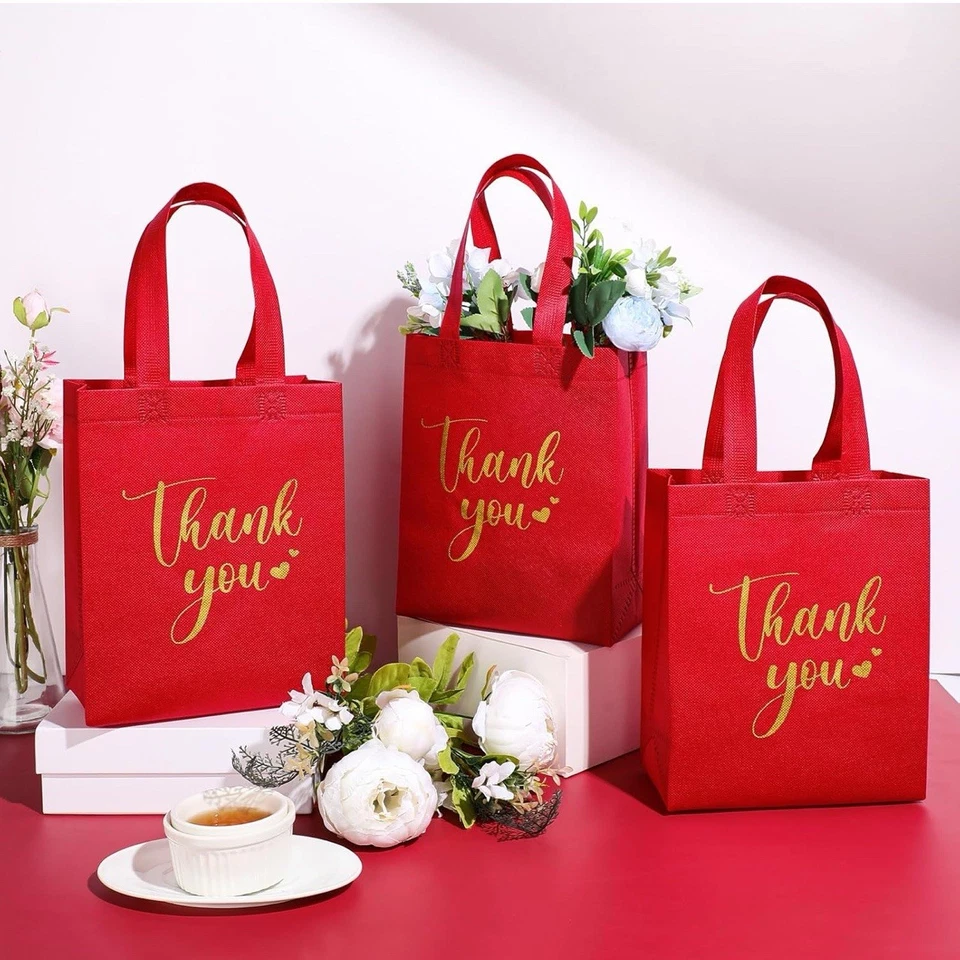 Bolsas de regalo de agradecimiento del día de San Valentín de 30 piezas con asas bolsa de regalos reutilizable a granel Foto 3 de 4