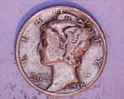 1940-S  Mercury Head Silver Dime BELOW FINE COND.  **214-6