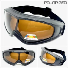 Men's Large MOTORCYCLE Riding Padded GOGGLES Polarized Lens Protective Eyewear